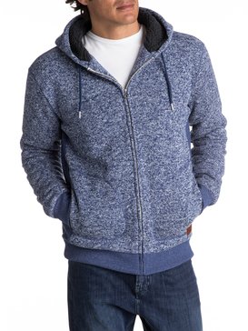 quiksilver, Keller Sherpa - Sudadera de forro polar con capucha y cremallera, MEDIEVAL BLUE HEATHER (bteh) Keller Sherpa - Zip-Up Polar Fleece Hoodie EQYFT03662