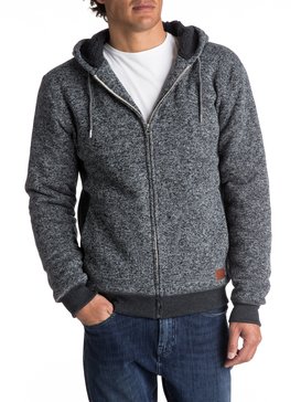 quiksilver, Keller Sherpa - Sudadera de forro polar con capucha y cremallera, DARK GREY HEATHER (ktfh) Keller Sherpa - Zip-Up Polar Fleece Hoodie EQYFT03662