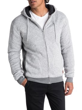 quiksilver, Keller Sherpa Zip-Up Polar Fleece Hoodie, LIGHT GREY HEATHER (sgrh) Keller Sherpa - Zip-Up Polar Fleece Hoodie EQYFT03662