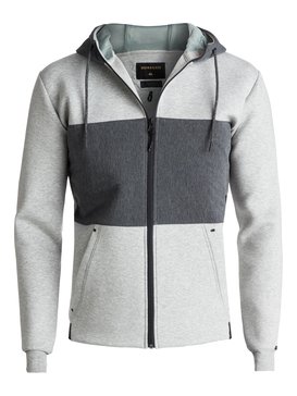 quiksilver, Highland Gaze - Felpa tecnica e idrorepellente con cappuccio e zip, LIGHT GREY HEATHER (sgrh) Highland Gaze - Water-Repellent Technical Zip-Up Hoodie EQYFT03670