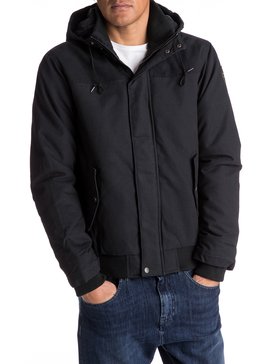 quiksilver, Everyday Brooks - Water-Repellent Hooded Bomber Jacket, BLACK (kvj0) Everyday Brooks - Water-Repellent Hooded Bomber Jacket EQYJK03365