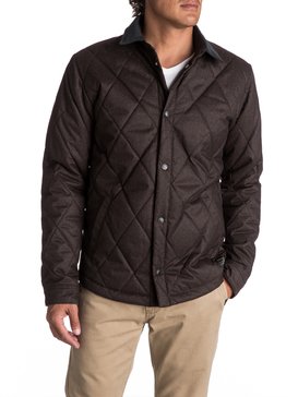 quiksilver, Men's Reesor Quilted Overshirt Jacket, CHOCOLATE BROWN HEATHER (csdh) REESOR EQYJK03375