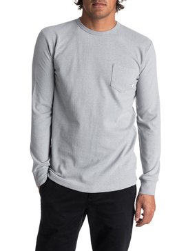 quiksilver, Men's Axin Long Sleeve Pocket Tee, SLEET (szp0) AXIN EQYKT03656