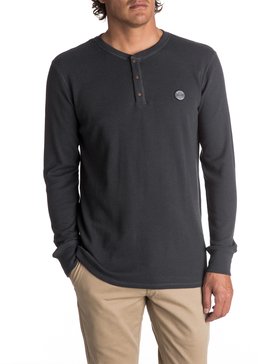 quiksilver, Men's Ocean Surface Thermal Long Sleeve Henley Top, TARMAC (kta0) OCEAN SURFACE HENLEY EQYKT03657