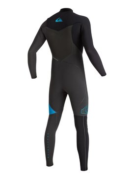 quiksilver, Highline Performance 3/2mm - Combinaison de surf intégrale zip poitrine, GRAPHITE/ CYAN (xkkb) Highline Performance 3/2mm - Chest Zip Full Wetsuit EQYW103019