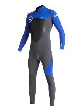 quiksilver, 3/2mm Syncro Series Back Zip GBS - Combinaison de surf intégrale, GUN METAL/ HV ROYAL/ WHITE (xkpw) 3/2mm Syncro Series Back Zip GBS - Full Wetsuit EQYW103037