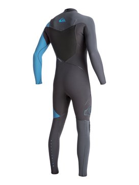 quiksilver, 3/2mm Highline Chest Zip - Combinaison de surf intégrale, GRAPHITE/ GUN METAL/ SEA BLUE (xbkb) 3/2mm Highline Chest Zip - Full Wetsuit EQYW103049