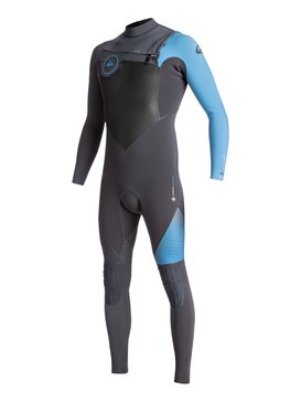 quiksilver, 3/2mm Highline Chest Zip - Combinaison de surf intégrale, GRAPHITE/ GUN METAL/ SEA BLUE (xbkb) 3/2mm Highline Chest Zip - Full Wetsuit EQYW103049