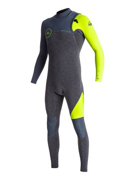 quiksilver, 3/2mm Highline Series Zipperless - Combinaison de surf intégrale, HEATHER SLATE/ SLATE/ SAFETY Y (xkbg) 3/2mm Highline Series Zipperless - Full Wetsuit EQYW103050
