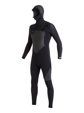 quiksilver, Syncro 5/4/3mm - Combinaison de surf intégrale à capuche zip poitrine, BLACK (kvj0) Syncro 5/4/3mm - Chest Zip Hooded Full Wetsuit EQYW203003