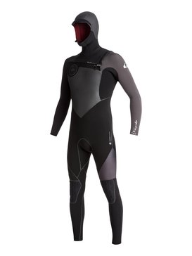 quiksilver, 5/4/3 Highline Chest Zip - Combinaison de surf intégrale à capuche, BLACK/ JET BLACK (xkkk) 5/4/3 Highline Chest Zip - Hooded Full Wetsuit EQYW203006