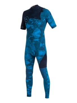 quiksilver, Highline Zipperless 2/2mm - Combinaison de surf intégrale sans zip à manches courtes, NAVY BLAZER (byj0) Highline Zipperless 2/2mm - Zipperless Short Sleeve Full Wetsuit EQYW303001