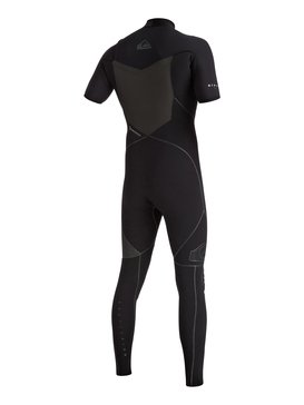 quiksilver, Highline Performance 2/2mm - Combinaison de surf intégrale à zip poitrine, BLACK (kvj0) Highline Performance 2/2mm - Chest Zip Short Sleeve Full Wetsuit EQYW303002