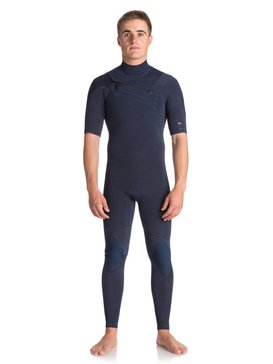 quiksilver, 2mm Quiksilver Originals Monochrome - Short Sleeve Chest Zip Wetsuit, NAVY (bte0) 2/2 Q.O. MONOCHROM AZIP SS GBS EQYW303008