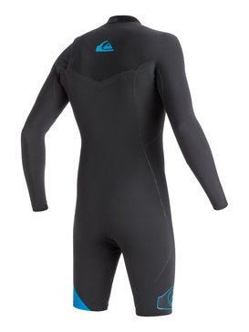quiksilver, Highline Zipperless 2/2mm - Springsuit sans zip manches longues, GRAPHITE/ CYAN (xkkb) Highline Zipperless 2/2mm - Zipperless Long Sleeve Springsuit EQYW403000