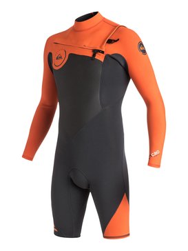 quiksilver, Syncro 2/2mm - Springsuit manches longues zip poitrine, FLAME (nmj0) Syncro 2/2mm - Chest Zip Long Sleeve Springsuit EQYW403002
