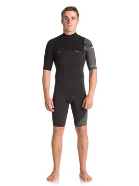 quiksilver, 2/2mm Highline Series - Springsuit Zonder Rits met Korte Mouwen, HEATHER BLACK/ BLACK/ JET BLAC (xkkk) 2/2 HIGHLINE SER ZLESS SS SP G EQYW503007