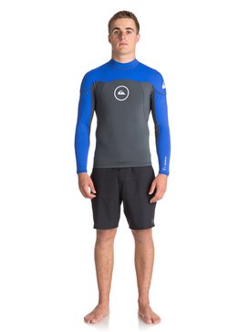 quiksilver, 1mm Syncro Series Neoshirt - Haut de combinaison de surf, GUN METAL/ HV ROYAL/ WHITE (xkpw) 1.0 SYNCRO SERIE LS NEOSHIRT B EQYW803008