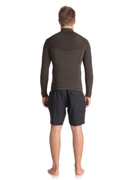 quiksilver, 1.5mm Quiksilver Originals Monochrome - Haut de combinaison de surf, SEAL BROWN (ktq0) 1.5 Q.O. MONOCHROM LS JKT B-LC EQYW803010