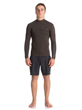 quiksilver, 1.5mm Quiksilver Originals Monochrome - Haut de combinaison de surf, SEAL BROWN (ktq0) 1.5 Q.O. MONOCHROM LS JKT B-LC EQYW803010