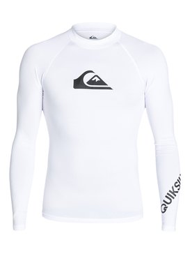 quiksilver, All Time - Licra de Manga Larga con Protección Solar UPF 50, WHITE (wbb0) All Time - Long Sleeve UPF 50 Rash Vest EQYWR03034