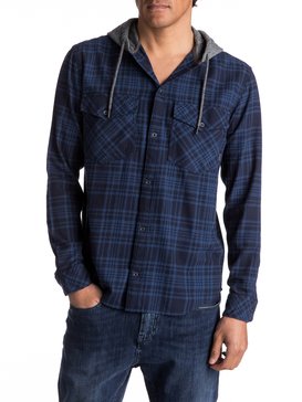 quiksilver, Snap Up Flannel - Chemise à manches longues à capuche, NAVY SNAP UP (byj1) Snap Up Flannel - Long Sleeve Hooded Shirt EQYWT03578