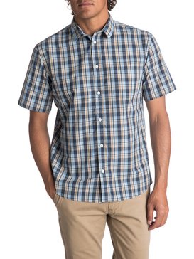 quiksilver, Men's Tidal Brinx Short Sleeve Shirt, DARK DENIM BRINX (brq1) TIDAL BRINX EQYWT03604