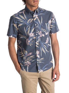 quiksilver, Men's Longa Locka Short Sleeve Shirt, DK DENIM LONGA LOCKA (brq6) LONGA LOCKA SS EQYWT03608