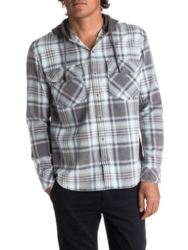 quiksilver, Men's Tang Hooded Long Sleeve Shirt, BLUE LIGHT HOODED (bek1) HOODED TANG EQYWT03614