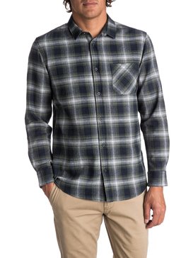 quiksilver, Men's Fatherfly Long Sleeve Shirt, NAVY FATHERFLY (byj1) FATHERFLY EQYWT03616