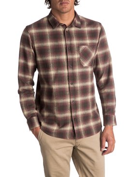 quiksilver, Men's Fatherfly Long Sleeve Shirt, CHOCOLATE FATHERFLY (csd1) FATHERFLY EQYWT03616