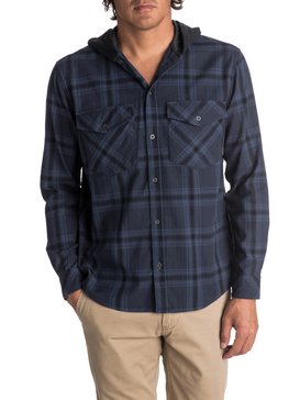 quiksilver, Men's The Magston Hooded Long Sleeve Shirt, NAVY THE MAGSTON (byj1) THE MAGSTON EQYWT03619
