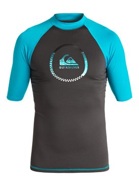 quiksilver, Active - Lycra à manches courtes, TARMAC/ BLUE DANUBE (xkbk) Active - Short Sleeve Rash Vest UQBWR03039