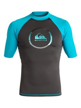 quiksilver, Active - Lycra à manches courtes, TARMAC/ BLUE DANUBE (xkbk) Active - Short Sleeve Rash Vest UQYWR03065