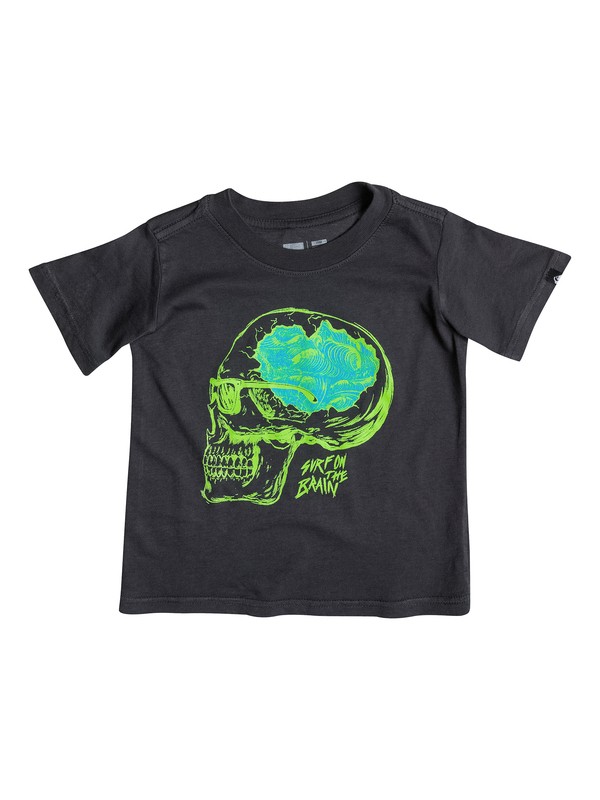 quiksilver, Baby Surf On Brain T-Shirt, Grey Charcoal (kta0) 0 Baby Surf On Brain T-Shirt 40474111 Quiksilver