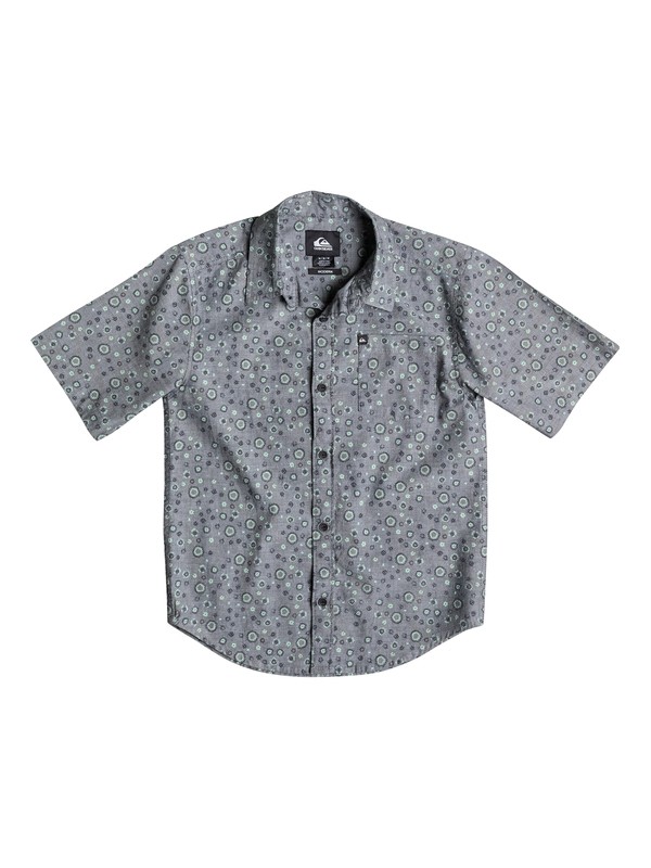 quiksilver, Boys 4-7 Micro Prints Short Sleeve Shirt, Grey Charcoal (kta0) 0 Boys 4-7 Micro Prints Short Sleeve Shirt 40654035 Quiksilver
