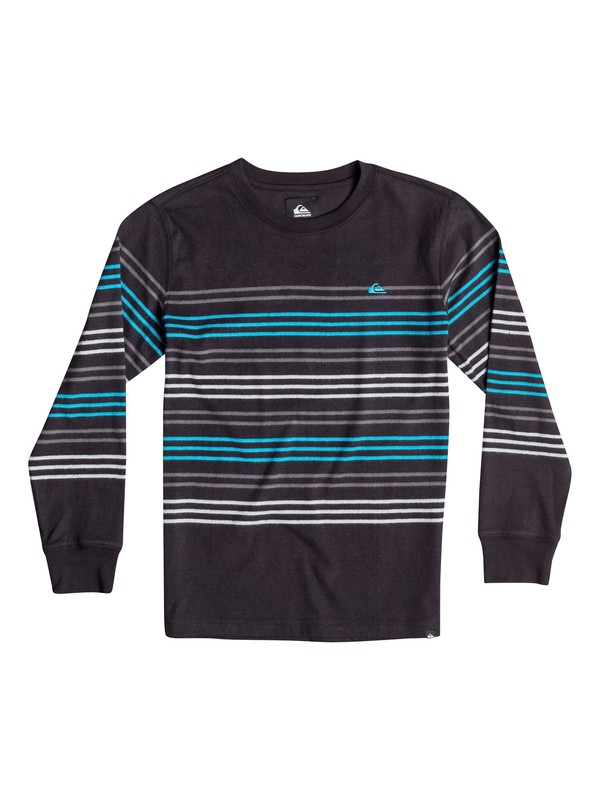quiksilver, Boys 8-16 Snit Crew Stripe Long Sleeve T-Shirt, Grey Charcoal (kta0) 0 Boys 8-16 Snit Crew Stripe Long Sleeve T-Shirt 40664158 Quiksilver