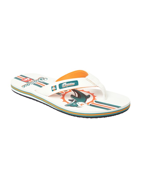 quiksilver, Miami Dolphins NFL Sandals, WHITE/ORANGE (wor) 0 Miami Dolphins NFL Sandals 857438 Quiksilver