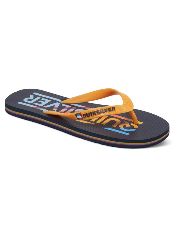 quiksilver, Molokai Wordmark - Sandals, BLUE/BLUE/ORANGE (xbbn) 0 Molokai Wordmark - Sandals Blue AQBL100039 Quiksilver