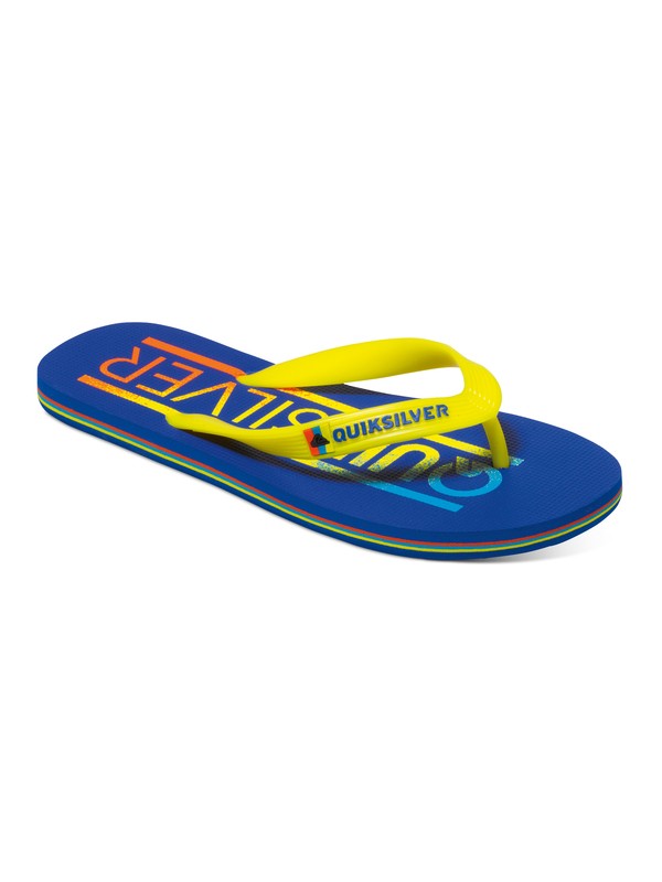quiksilver, Molokai Wordmark - Chanclas, BLUE/YELLOW/BLUE (xbyb) 0 Molokai Wordmark - Chanclas Azul AQBL100039 Quiksilver
