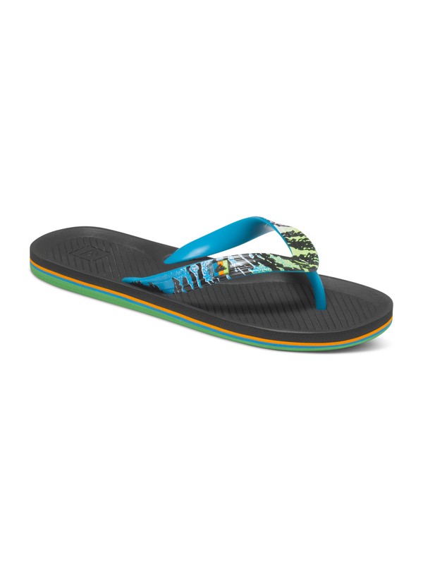 quiksilver, Haleiwa Print - Flip-Flops, BLUE/BLACK/BLUE (xbkb) 0 Haleiwa Print - Flip-Flops AQBL100066 Quiksilver