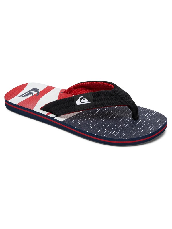 quiksilver, Boy's 8-16 Molokai Layback Sandals, WHITE/BLUE/RED (xwbr) 0 Boy's 8-16 Molokai Layback Sandals White AQBL100182 Quiksilver