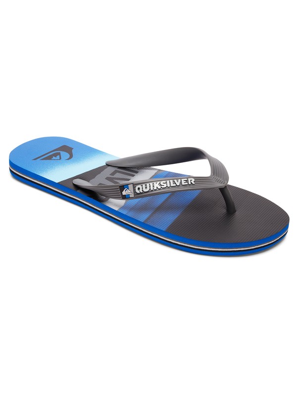 quiksilver, Molokai Slash Logo - Infradito, BLACK/BLUE/GREY (xkbs) 0 Molokai Slash Logo - Infradito AQBL100230 Quiksilver