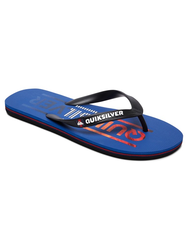 quiksilver, Molokai Wordmark - Infradito, BLACK/BLUE/BLUE (xkbb) 0 Molokai Wordmark - Infradito Black AQBL100266 Quiksilver