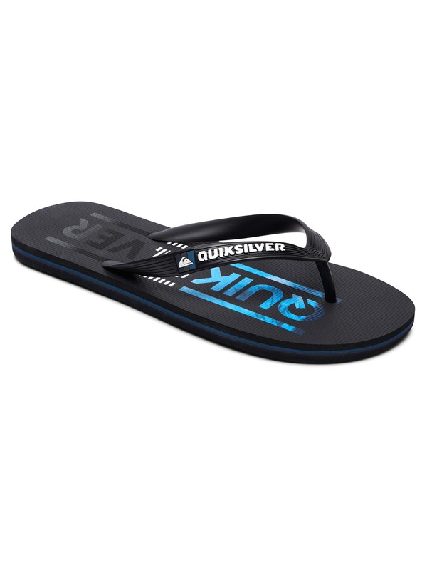 quiksilver, Molokai Wordmark - Infradito, BLACK/BLACK/BLUE (xkkb) 0 Molokai Wordmark - Infradito Black AQBL100266 Quiksilver