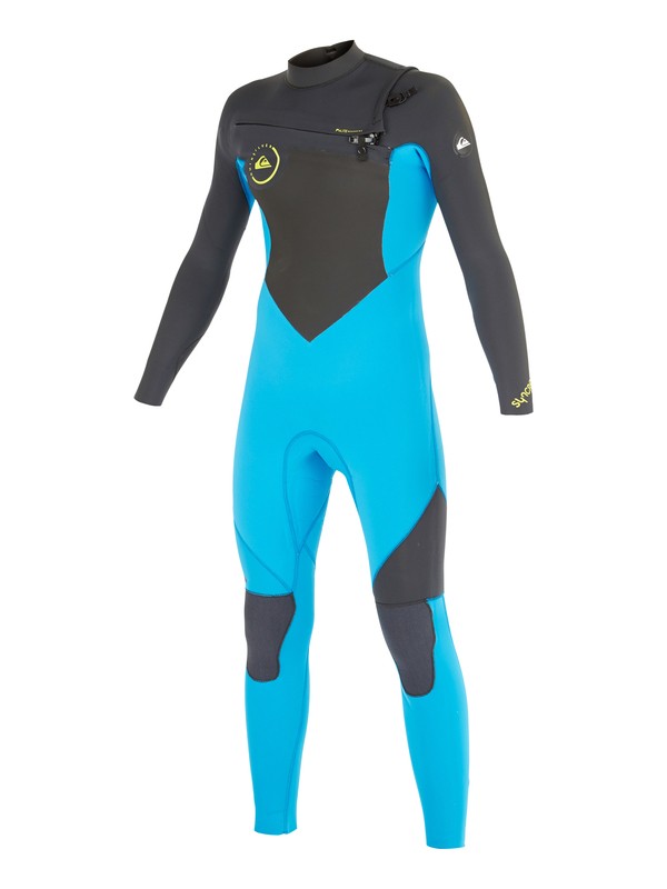 quiksilver, Syncro GBS 4/3mm - Chest Zip Wetsuit, GRAPHITE/ CYAN (xkkb) 0 Syncro GBS 4/3mm - Chest Zip Wetsuit AQBW103023 Quiksilver