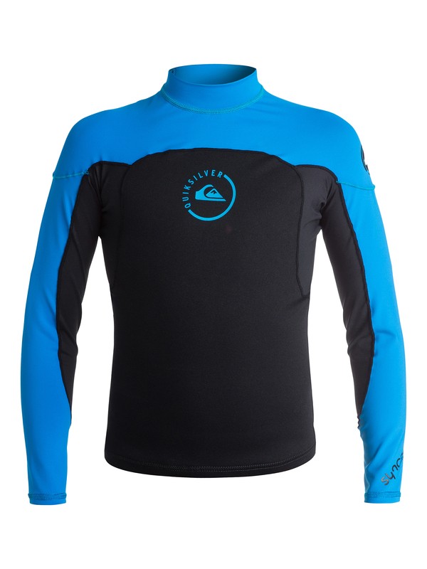 quiksilver, Syncro 1mm Long Sleeve Neosurfshirt - Top neoprene, BLACK/CYAN (xkkb) 0 Syncro 1mm Long Sleeve Neosurfshirt - Top neoprene Noir AQBW803006 Quiksilver
