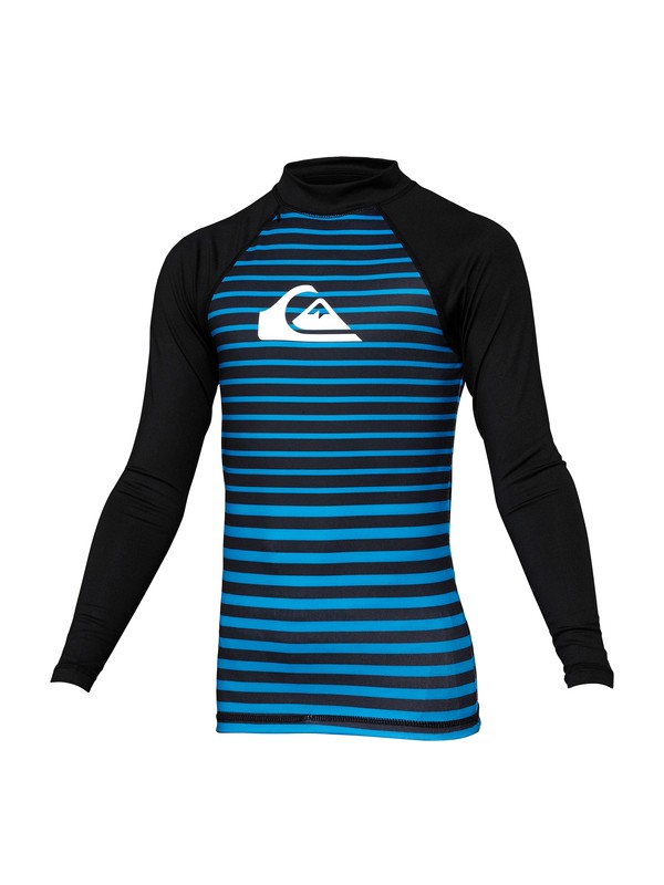 quiksilver, Boys 8-16 Shutter LS Rashguard, CYAN (cyn) 0 Boys 8-16 Shutter LS Rashguard AQBWR00022 Quiksilver