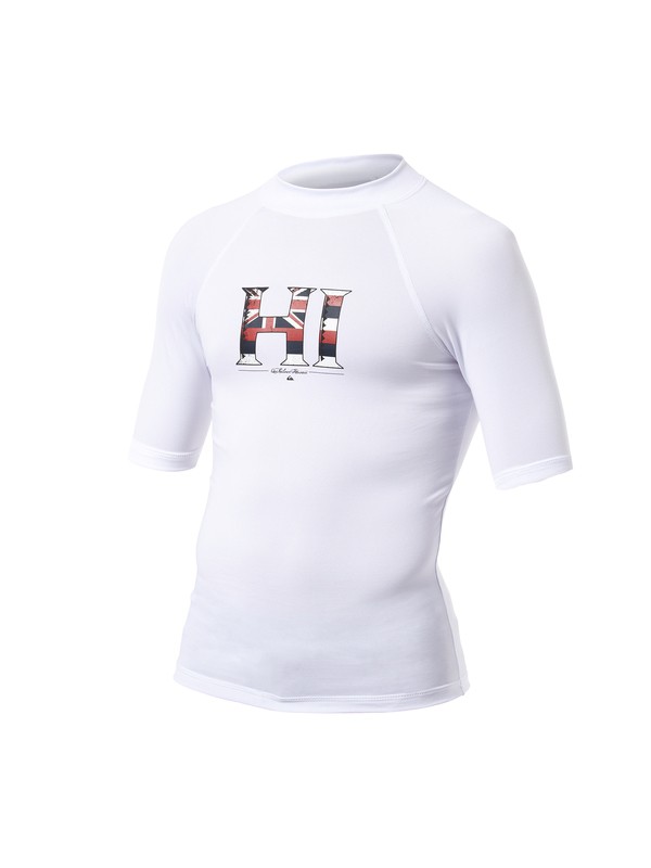 quiksilver, Boys Legend Short Sleeve Rashguard, WHITE (wht) 0 Boys Legend Short Sleeve Rashguard AQBWR00025 Quiksilver