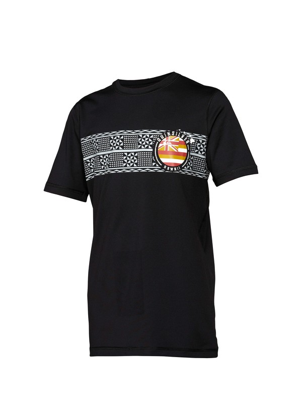 quiksilver, Boys Makaha Short Sleeve Rashguard, BLACK (blk) 0 Boys Makaha Short Sleeve Rashguard AQBWR00027 Quiksilver